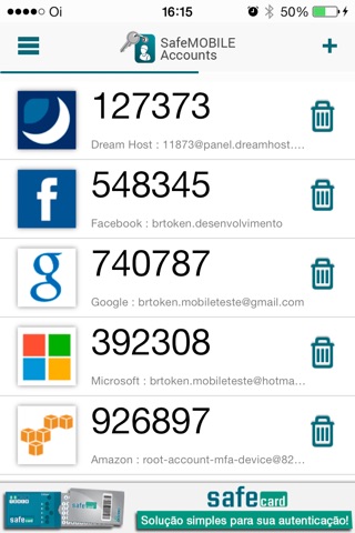 SafeMOBILE Accounts screenshot 2