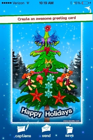 Neoniks: Decorate XMas Tree Card Maker 2014 screenshot 4