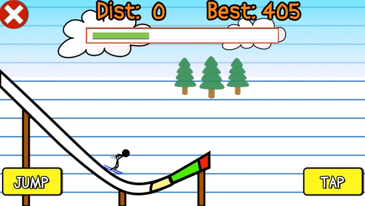 Stick Man Skiing