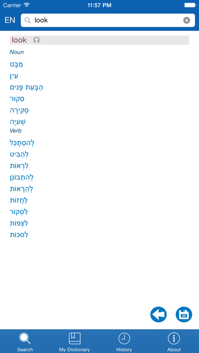 Hebrew  English Dictionary + Vocabulary trainer Screenshot 2