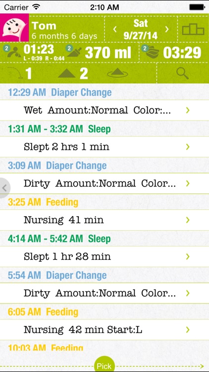 FirstYear - Baby feeding timer, sleep, diaper log