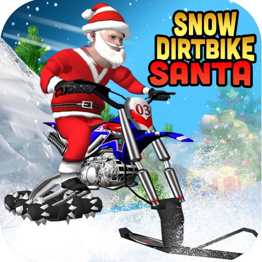 Snow Dirt Bike Santa Icon