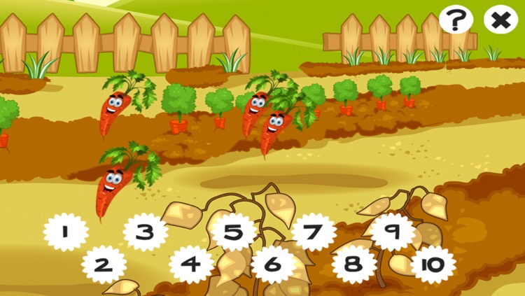 A Garden Counting game for children: Learn to count the numbers 1-10