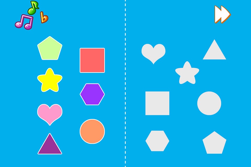Kids Shapes - Kids worksheet matching shapes and shadows screenshot 2