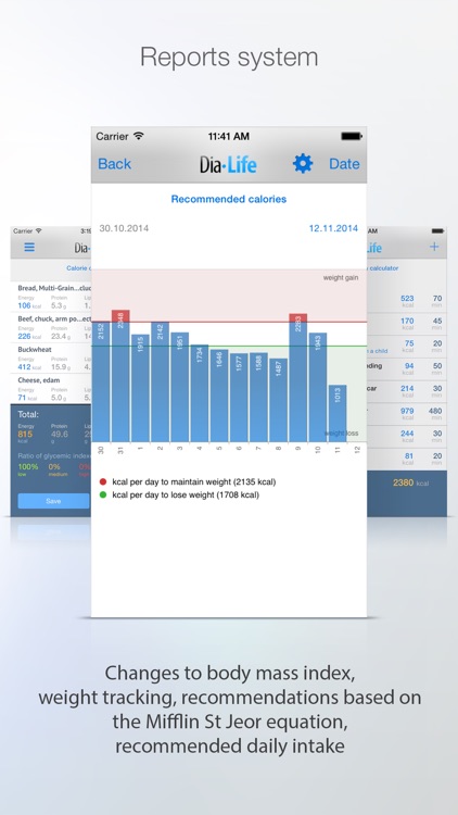 DiaLife - calorie counter, calorie burn, glycemic index, weight tracking screenshot-4