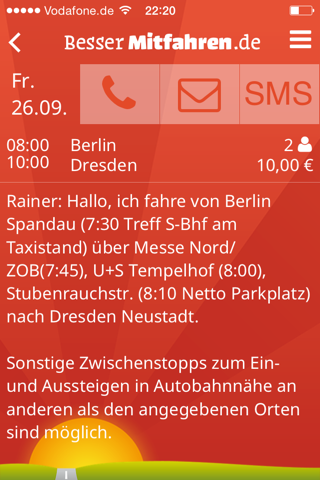 BesserMitfahren.de screenshot 4