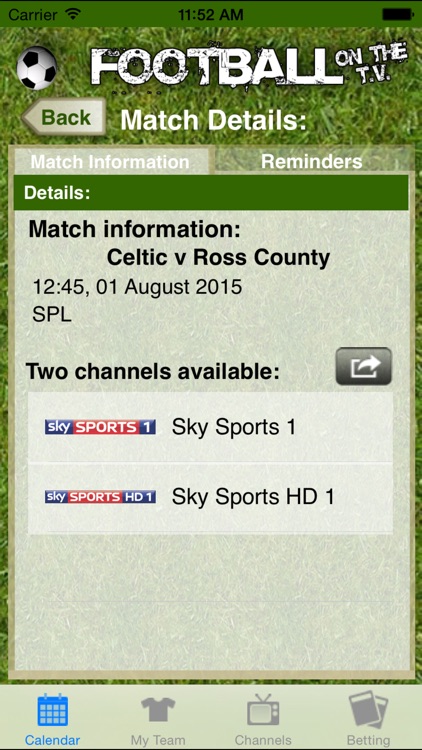 Football on the TV