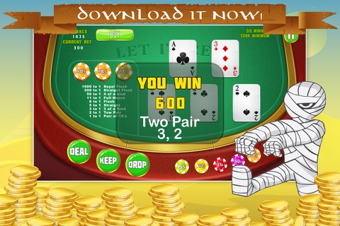 Nefertiti Let It Red Poker Empire FREE - All Poker-style Vegas Casino Game screenshot 3