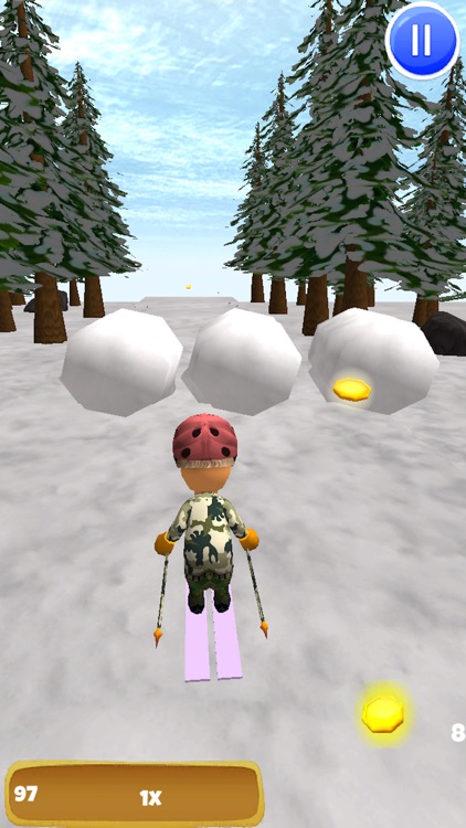 A Downhill Snow Skier: 3D Mountain Skiing Game - Pro Edition
