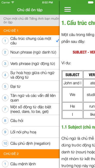 How to cancel & delete Ngữ pháp Tiếng Anh - Học ngữ pháp tiếng anh căn bản & kinh nghiệm áp dụng from iphone & ipad 1