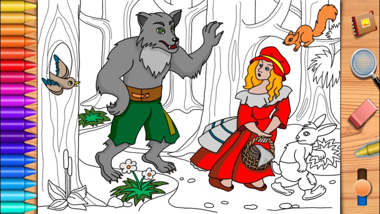 Little Red Riding Hood. Coloring book for children