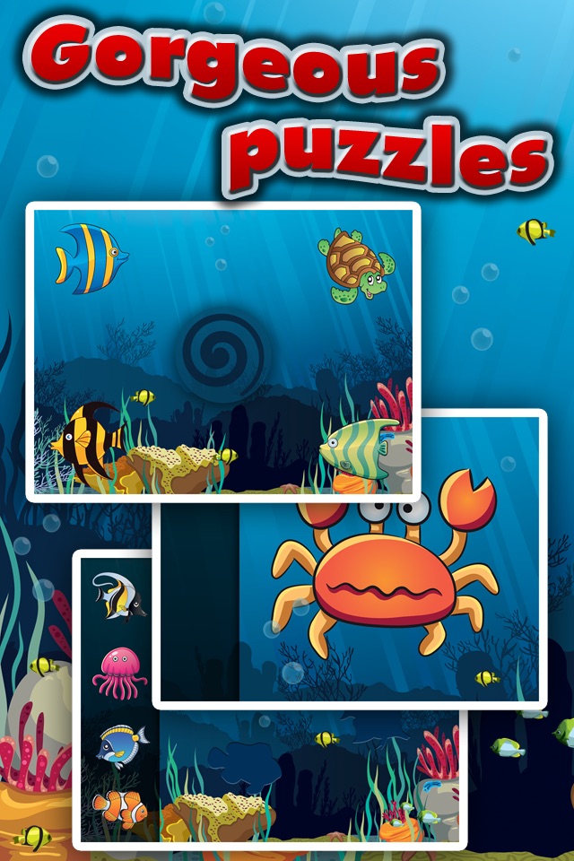Underwater Puzzles for Kids - Educational Jigsaw Puzzle Game for Toddlers and Children with Sea Animals screenshot 3