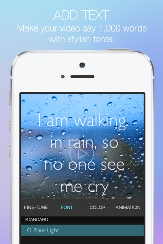 Text on Video Square - Create Awesome Video Text Designs by Add Beautiful Font Put Custom Text Caption Phrase or Insert Quote with Color on Your Video Vid with Animated and Background Music Mute Original Sound and Share to Instagram screenshot 3