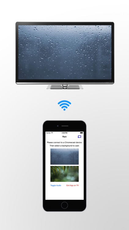 Rainy Window on TV for Chromecast