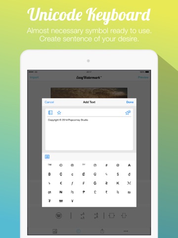 Easy Watermark for Photo - Insert text watermark on Photos iPad Edition screenshot 2