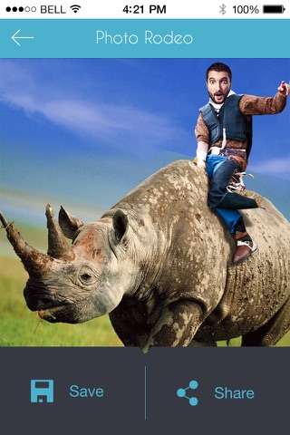 Photo Rodeo Selfie App Blend Face in Wild Animal Ride-Yourself, Celebrity, Politicians screenshot 2