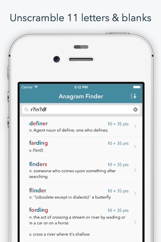 Word Lookup HD — Dictionary and Anagram Finder for "Words With Friends" screenshot 2
