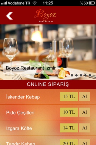 Boyoz Restaurant - Örnek Restaurant / Cafe Mobil Uygulaması screenshot 3