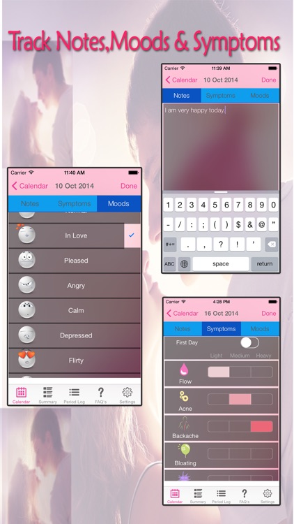 Period Logs Diary - Period Tracker, Menstrual Calendar & Ovulation / Fertility Diary
