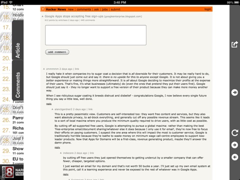 Hacker News Padreader screenshot 3