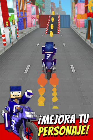 Super Bike Runner - Free 3D Blocky Motorcycle Racing Games screenshot 2