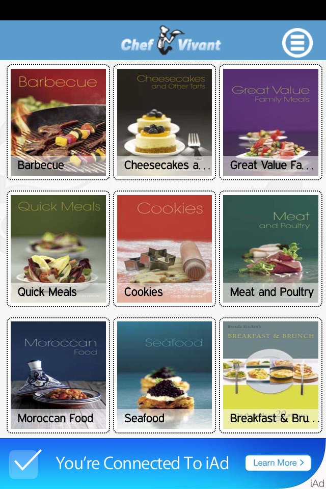 Chef Vivant Lite - iPhone Edition - Customizable, Interactive, Digital Cookbooks and Recipe Channels screenshot 2