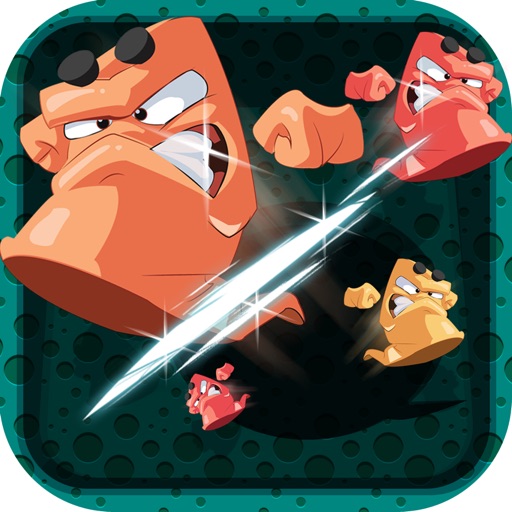 Bouncy Worms Fighter - Blade Slice Frenzy FREE icon
