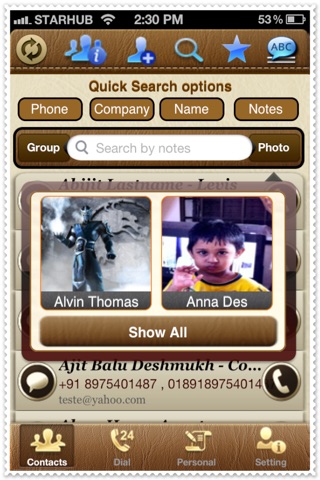 SmartContact for iPhone : Contacts Manager And Personal Info Manager With Advance Features screenshot 2