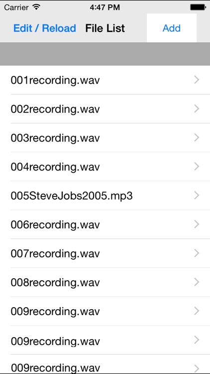 Audio transcription by speech recognition on file