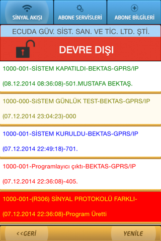 Gispa Alarm Sinyal Takibi screenshot 2