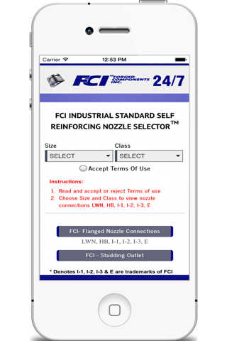 FCI Reinforcing Nozzle Selector screenshot 2