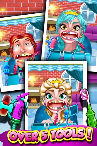 Frozen Princess Dentist Office - crazy baby doctor in little kids teeth mania screenshot 2