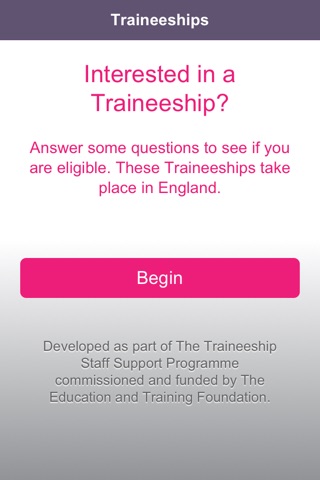 Traineeship Eligibility screenshot 2