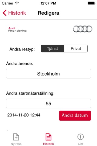 Audi Körjournal screenshot 3