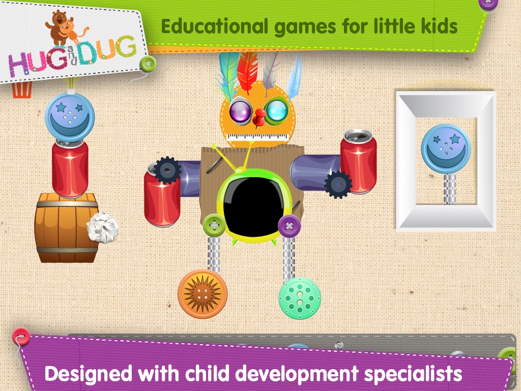 HugDug Robots - Little kids and toddlers build amazing robots and crazy machines screenshot 4