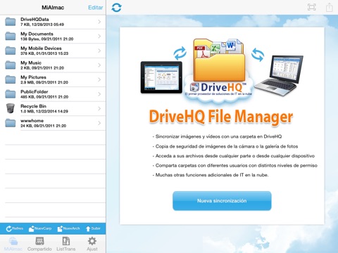 DriveHQ FileManager for tablet screenshot 3