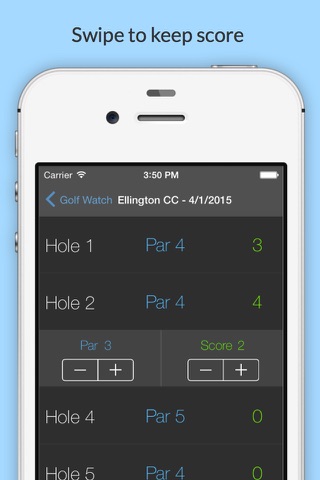 Golf Watch - Scorecard for iPhone and Apple Watch screenshot 2