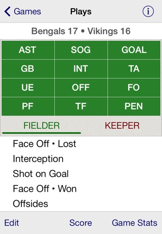 Stat Tap Lacrosse screenshot 2