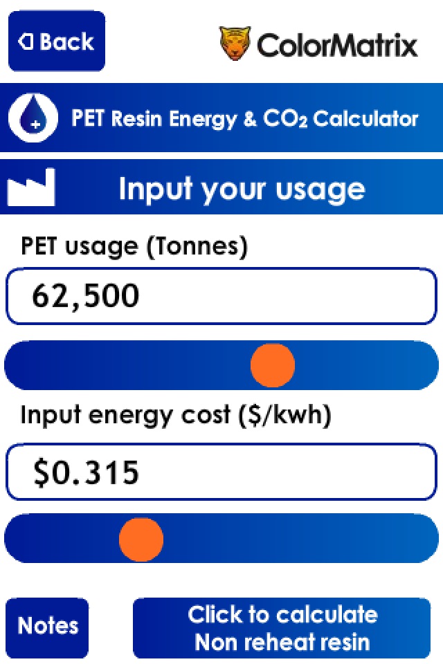 Energy & CO2 calculator for iPhone screenshot 2