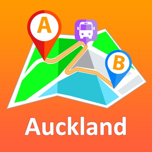 Auckland offline map with public transport route planner for my journey icon