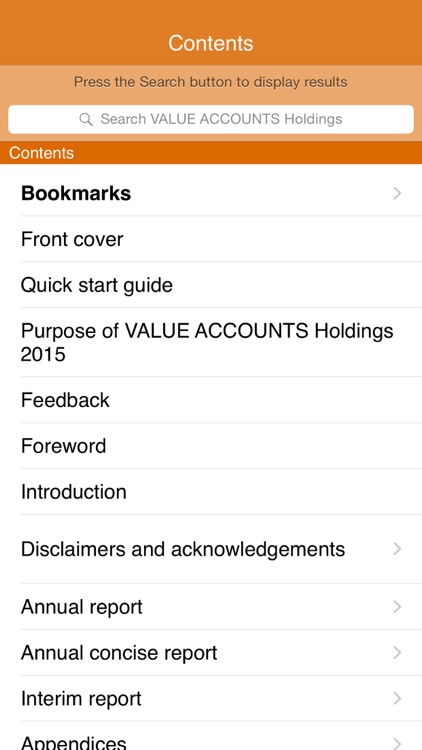 Value Accounts Holdings 2015