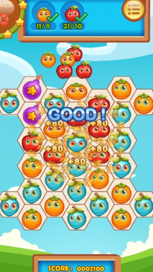 Fruita Swipe 2 - Rescue the Food: Funny Match 3 Puzzle Game (圖3)-速報App