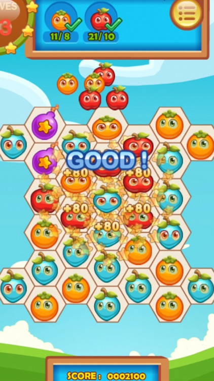 Fruita Swipe 2 - Rescue the Food: Funny Match 3 Puzzle Game App