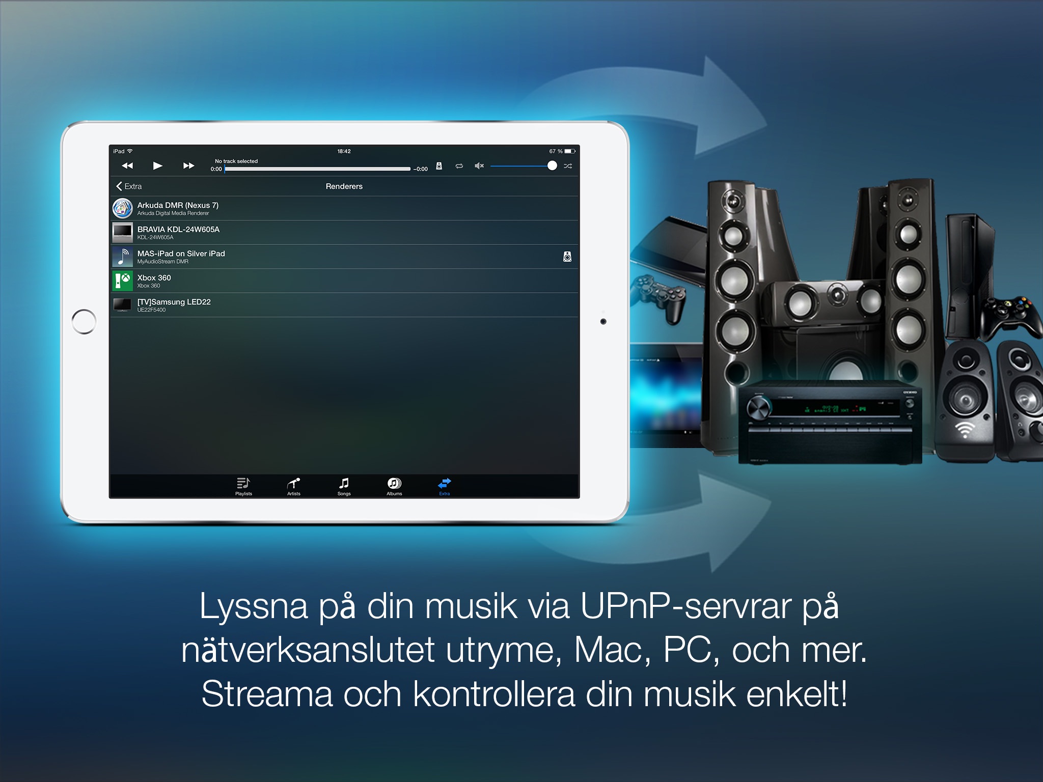 MyAudioStream HD Lite UPnP audio player and streamer for iPad screenshot 4