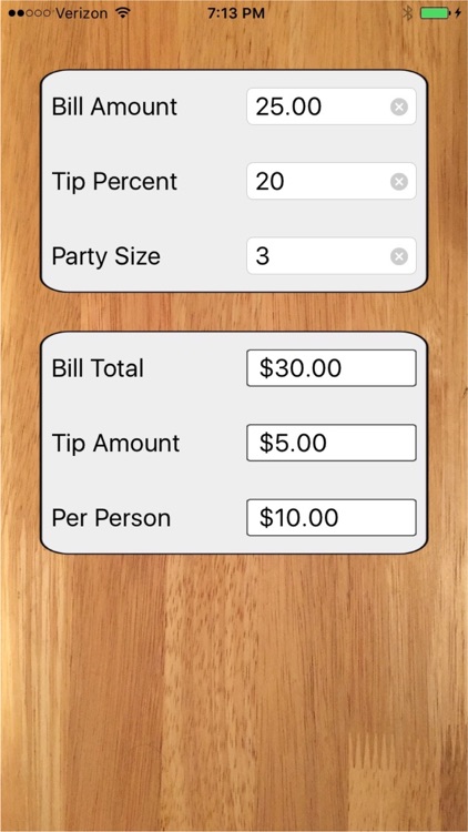 Tip Calculator with Check Split