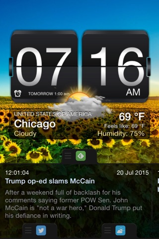 Скриншот из Night Stand for iPhone Free - Social Reader, Weather & Alarm Clock