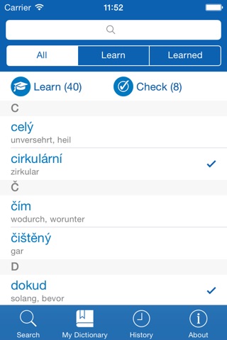 Czech <> German Dictionary + Vocabulary trainer screenshot 3