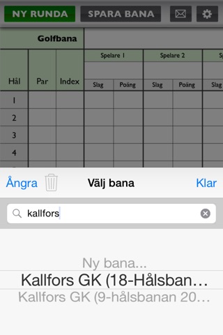 Scorekort screenshot 4