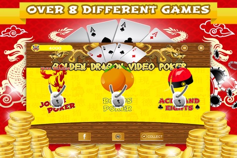 Golden Dragon Video Poker FREE - Jokers Wild, Deuces Wild & More Video-Poker Games screenshot 4