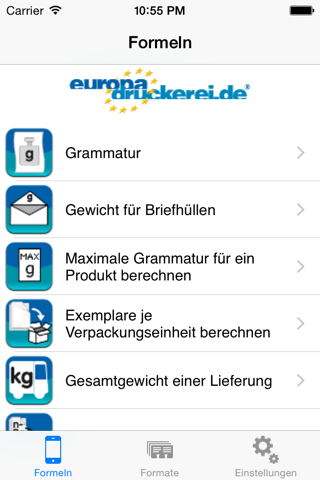 Druckformeln screenshot 2